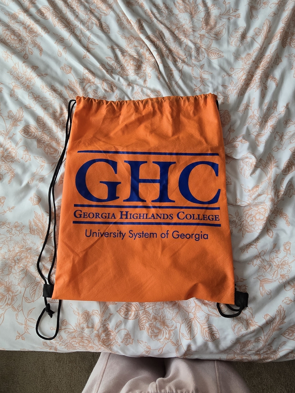 Orange Drawstring Bag